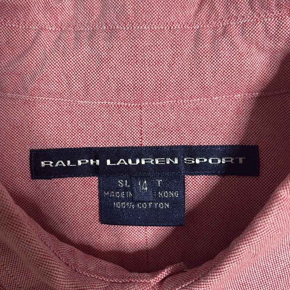 Ralph Lauren Sport Boy’s muted red Casual Button-Down Shirt Sz 14 - Picture 3 of 4